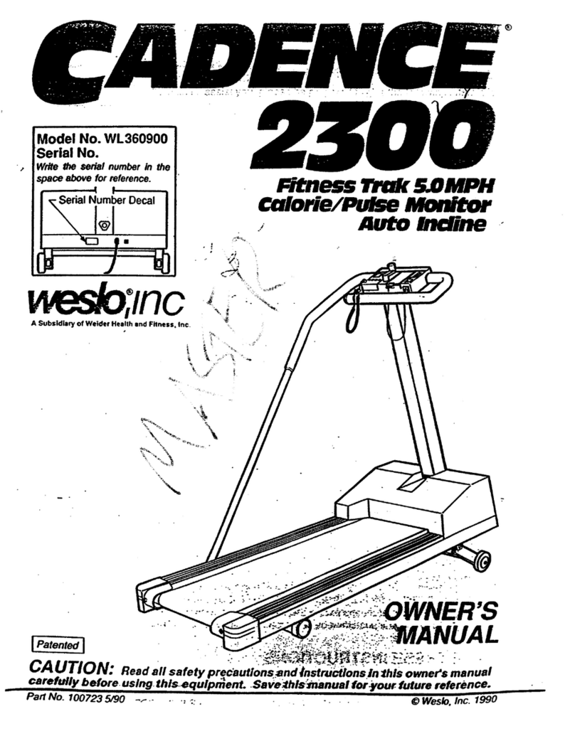 Weslo Cadence 2300 User manual