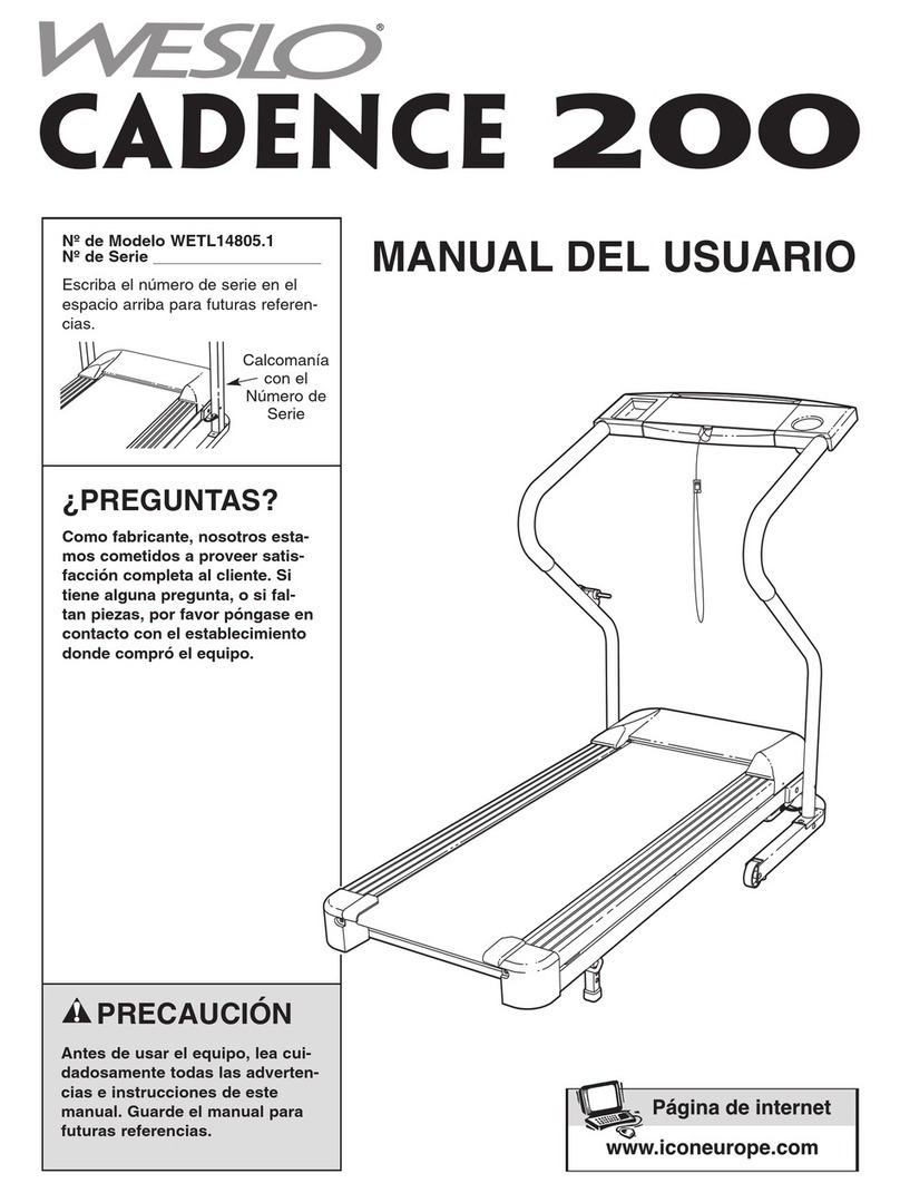 Weslo Cadence 200 Treadmill User guide