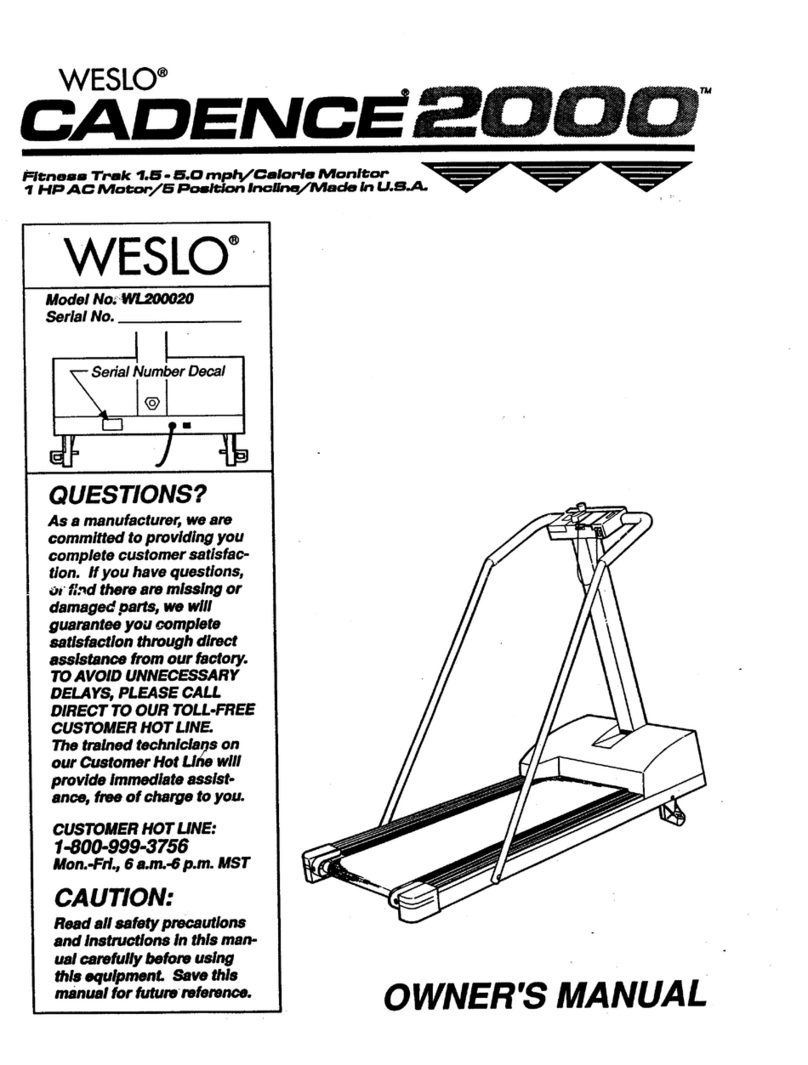 Weslo Cadence 2000 owner's manual