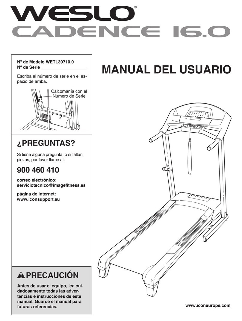 Weslo Cadence 16.0 Cwl Treadmill User guide
