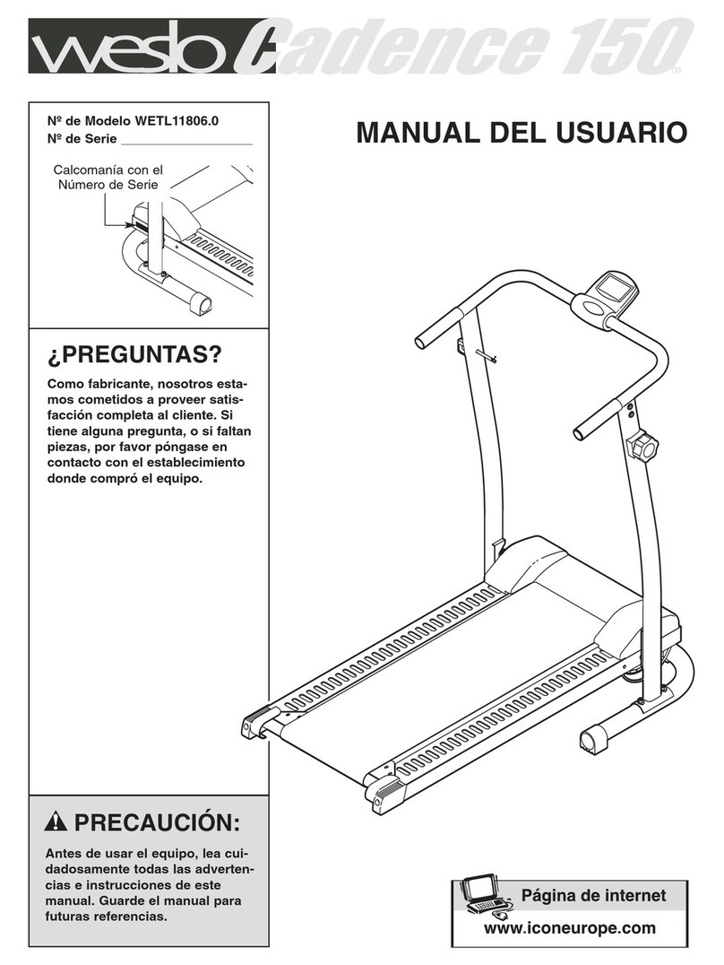 Weslo Cadence 150 Treadmill Manual Del Usuario