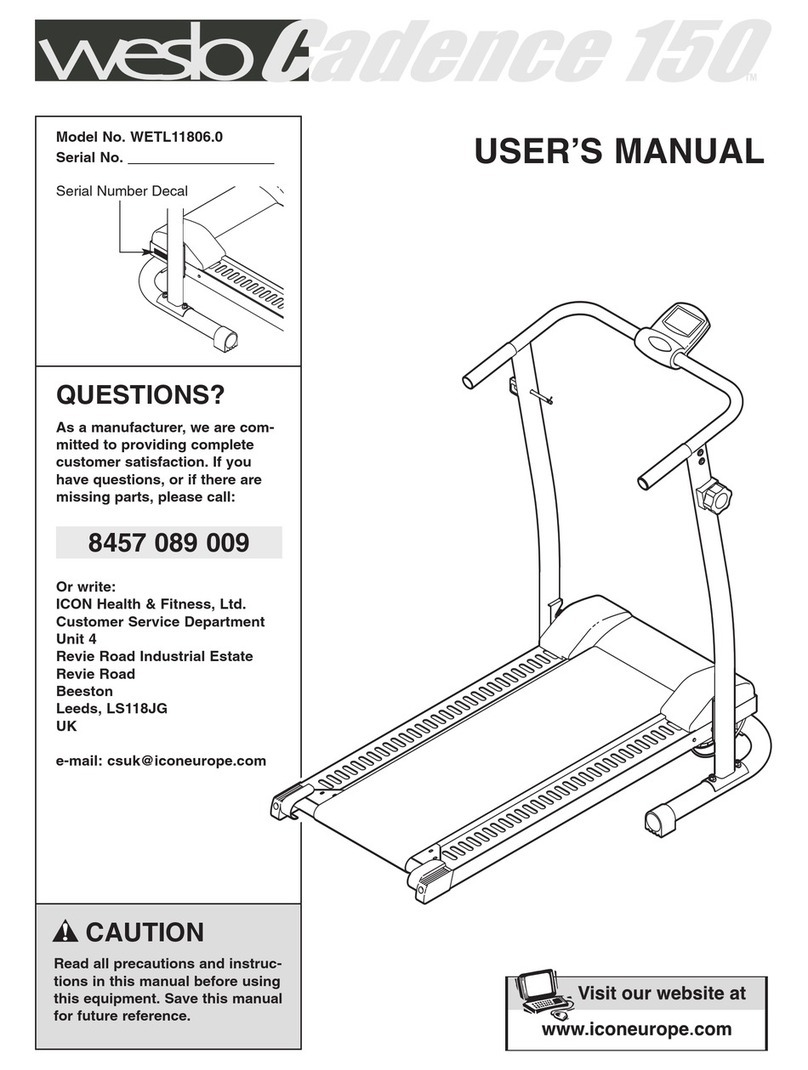 Weslo Cadence 150 Treadmill user manual