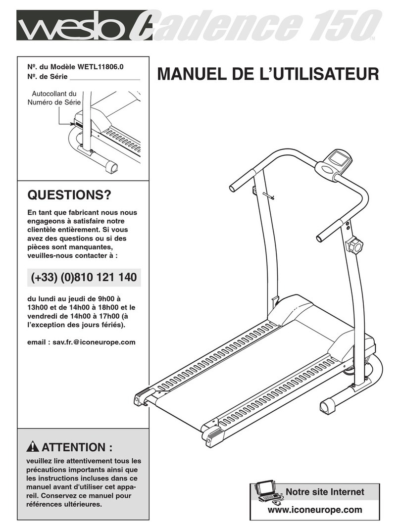 Weslo Cadence 150 Treadmill User manual