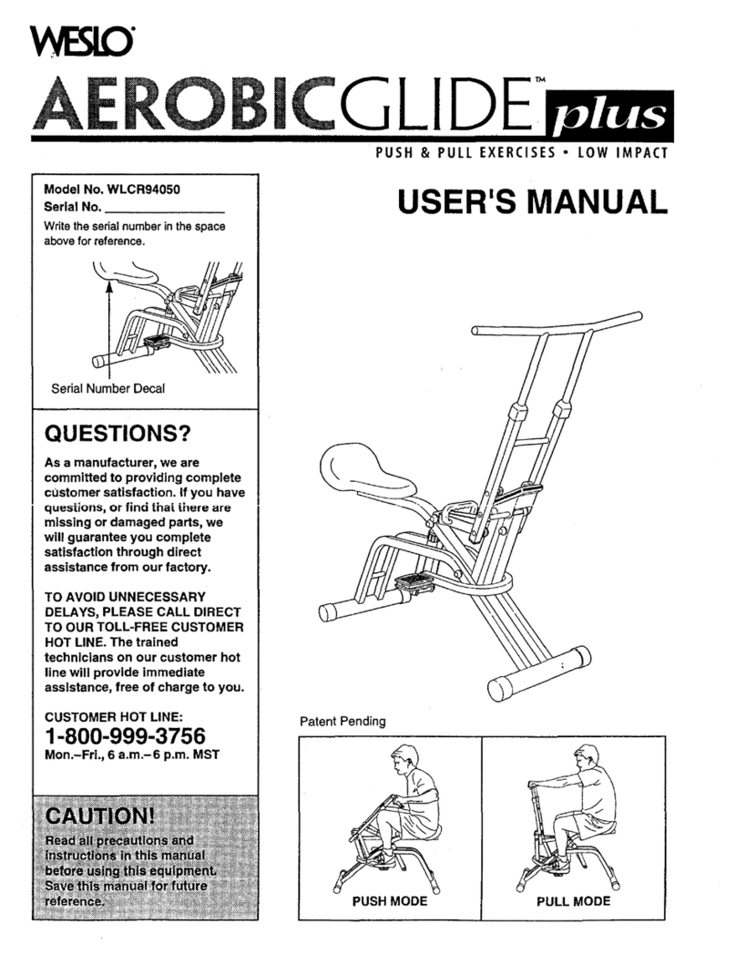 Weslo Aer0bic Glide Plus User manual