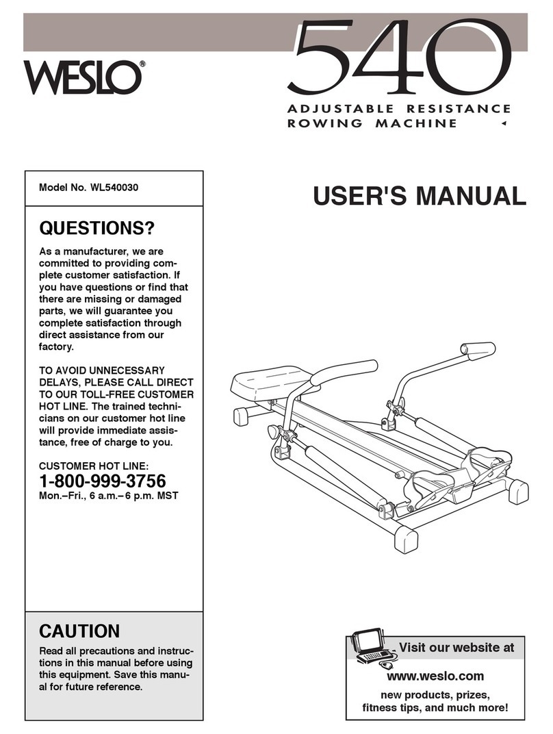 Weslo 540 Rower User manual