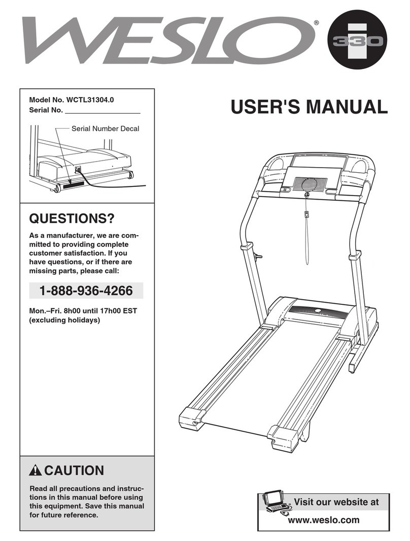 Weslo 330i Treadmill User manual