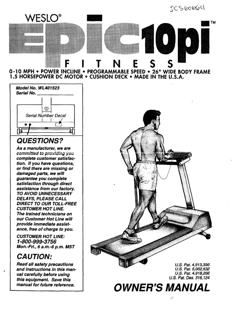 Weslo 10pi User manual