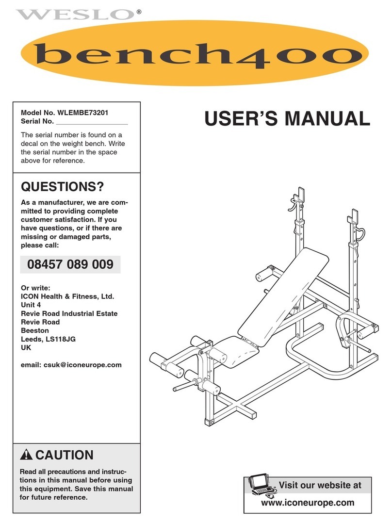 Weslo Bench 400 User manual