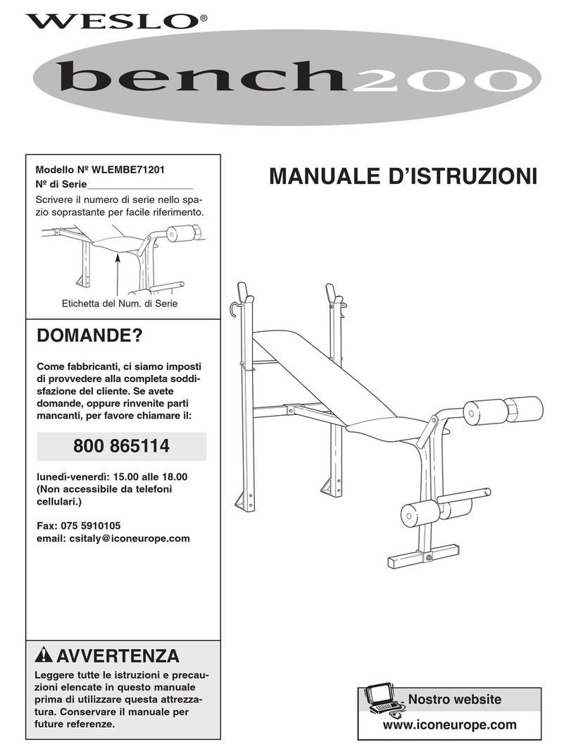 Weslo Bench 200 Manuale d'istruzioni