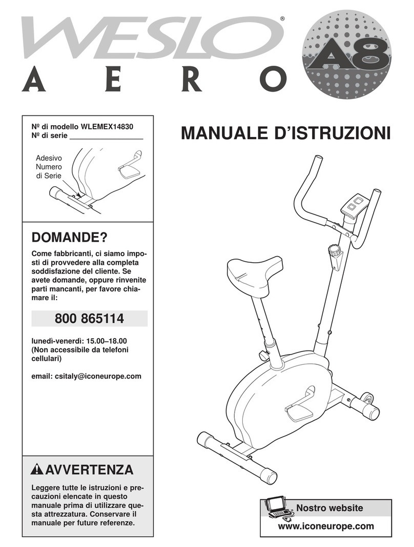 Weslo Aero A8 Manuale d'istruzioni