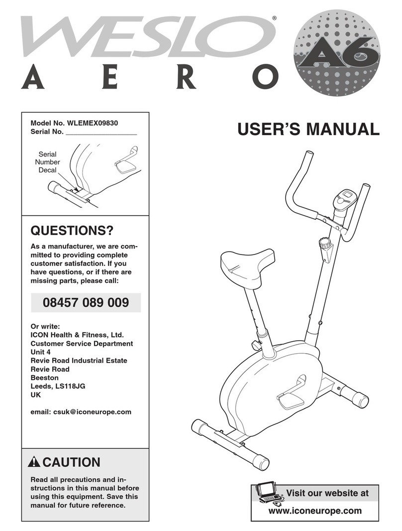 Weslo Aero A6 User manual