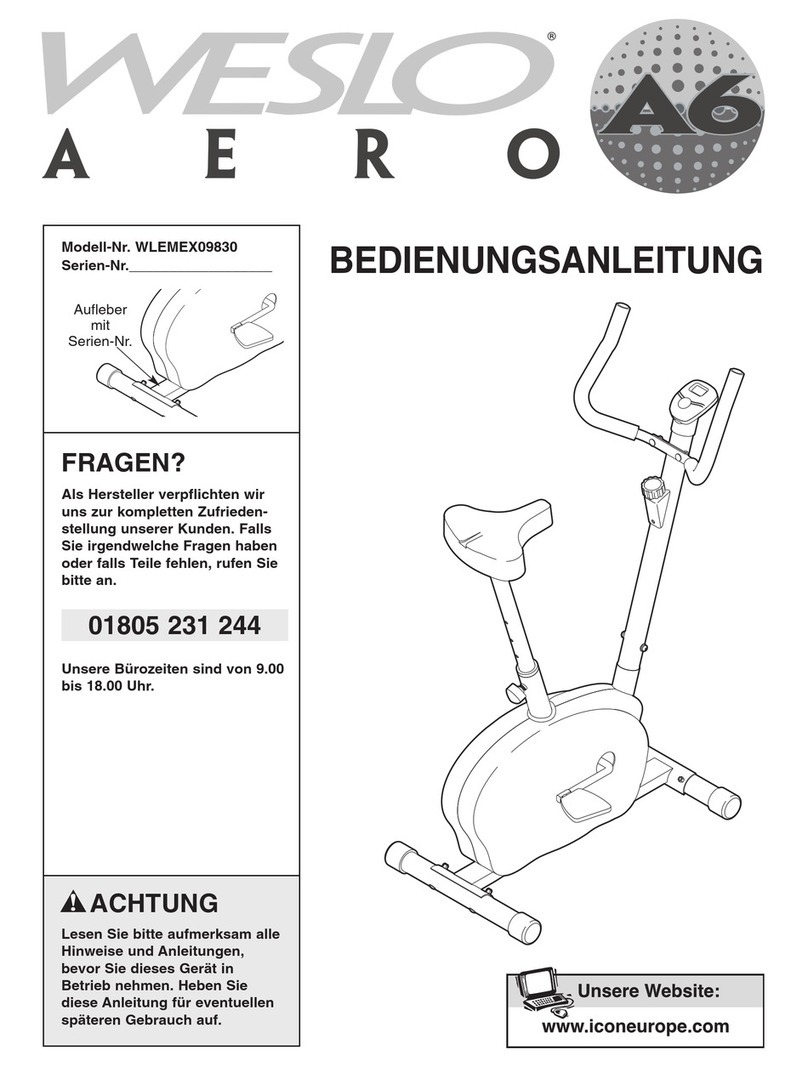 Weslo Aero A6 Bedienungsanleitung