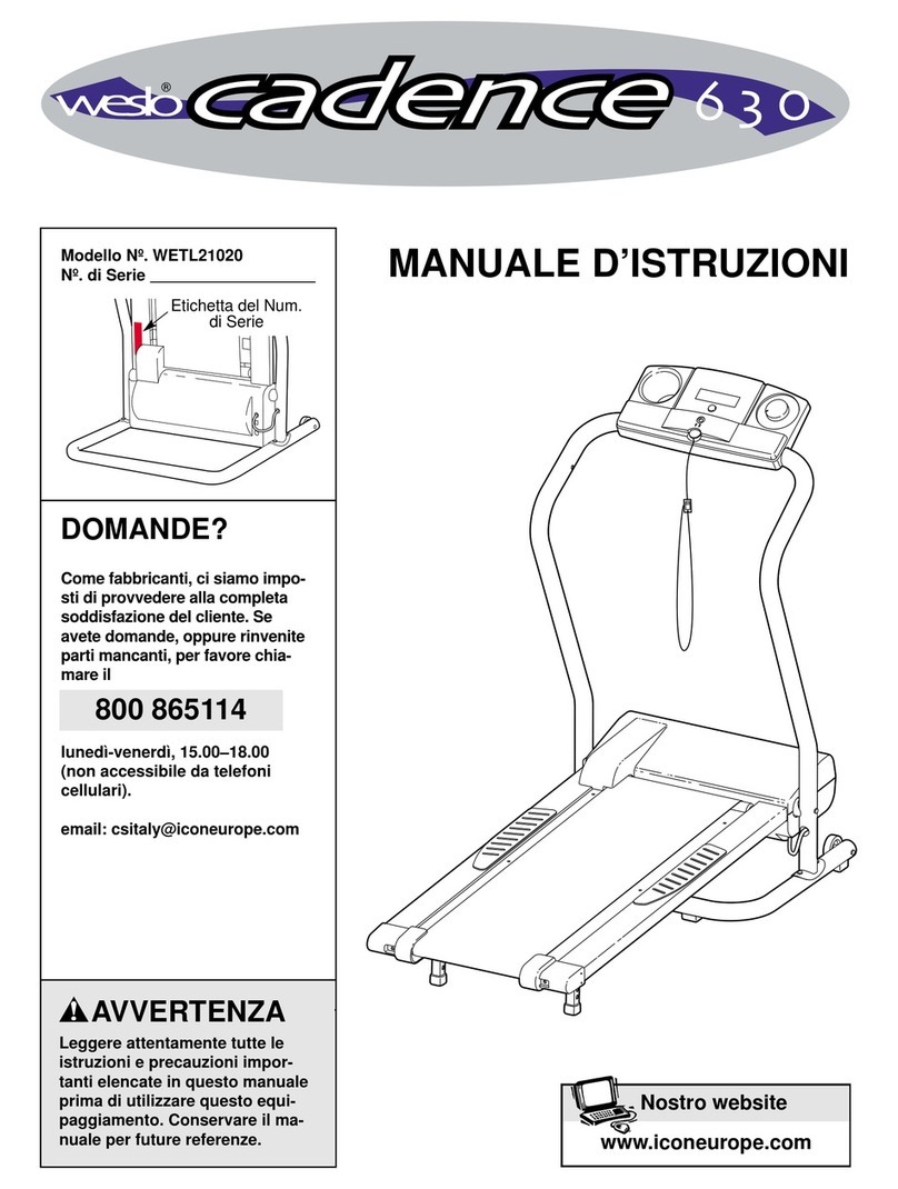 Weslo Cadence 630 Operating and maintenance manual