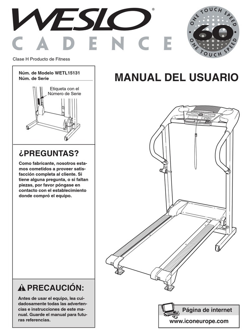 Weslo Cadence 6.0 Treadmill User guide