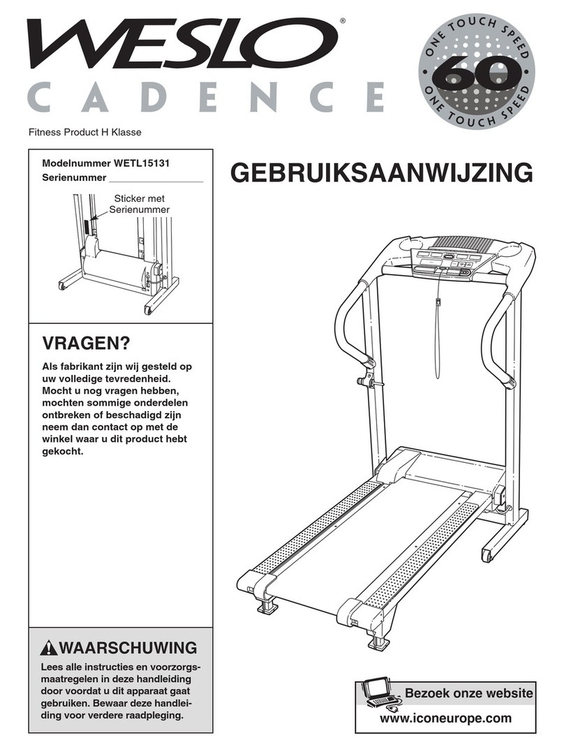 Weslo Cadence 6.0 Treadmill System manual