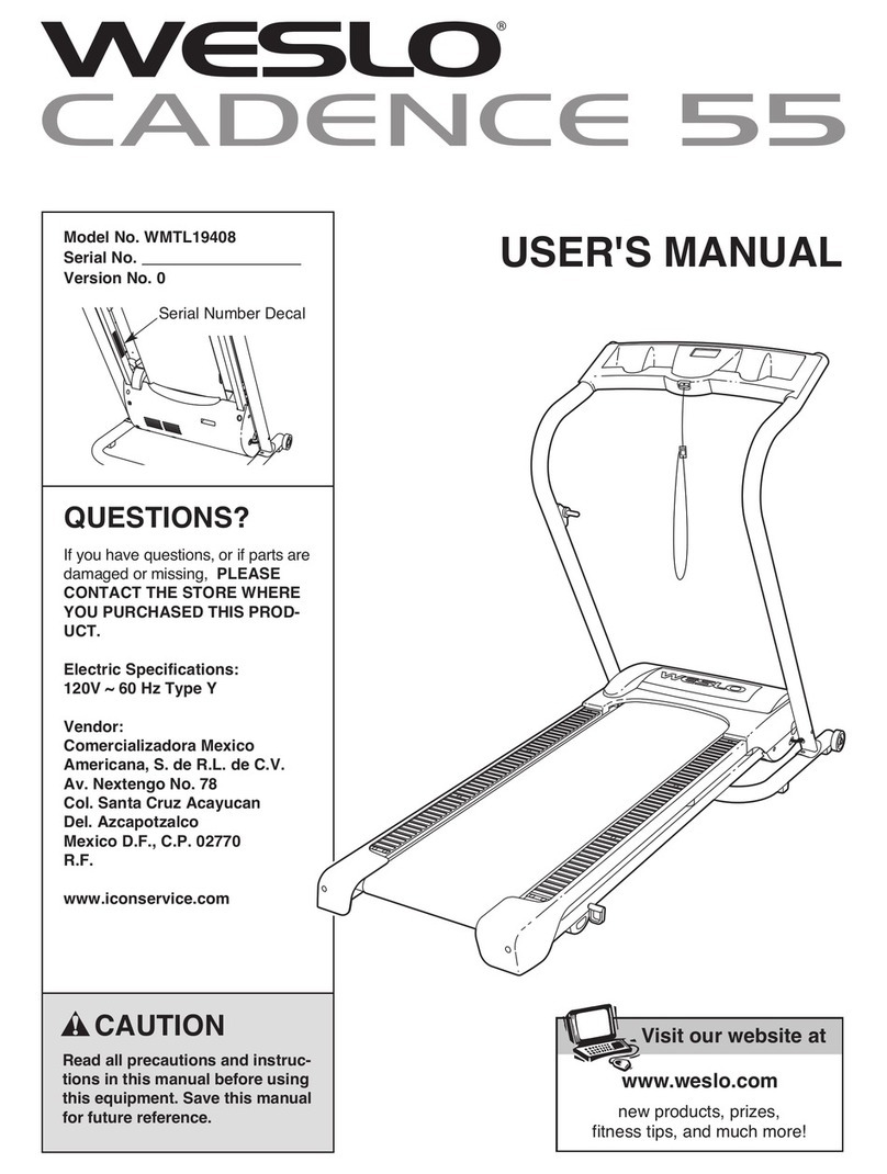 Weslo Cadence 55 manual