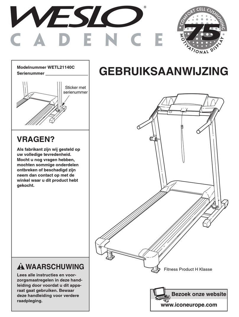 Weslo Cadence 75 Treadmill System manual