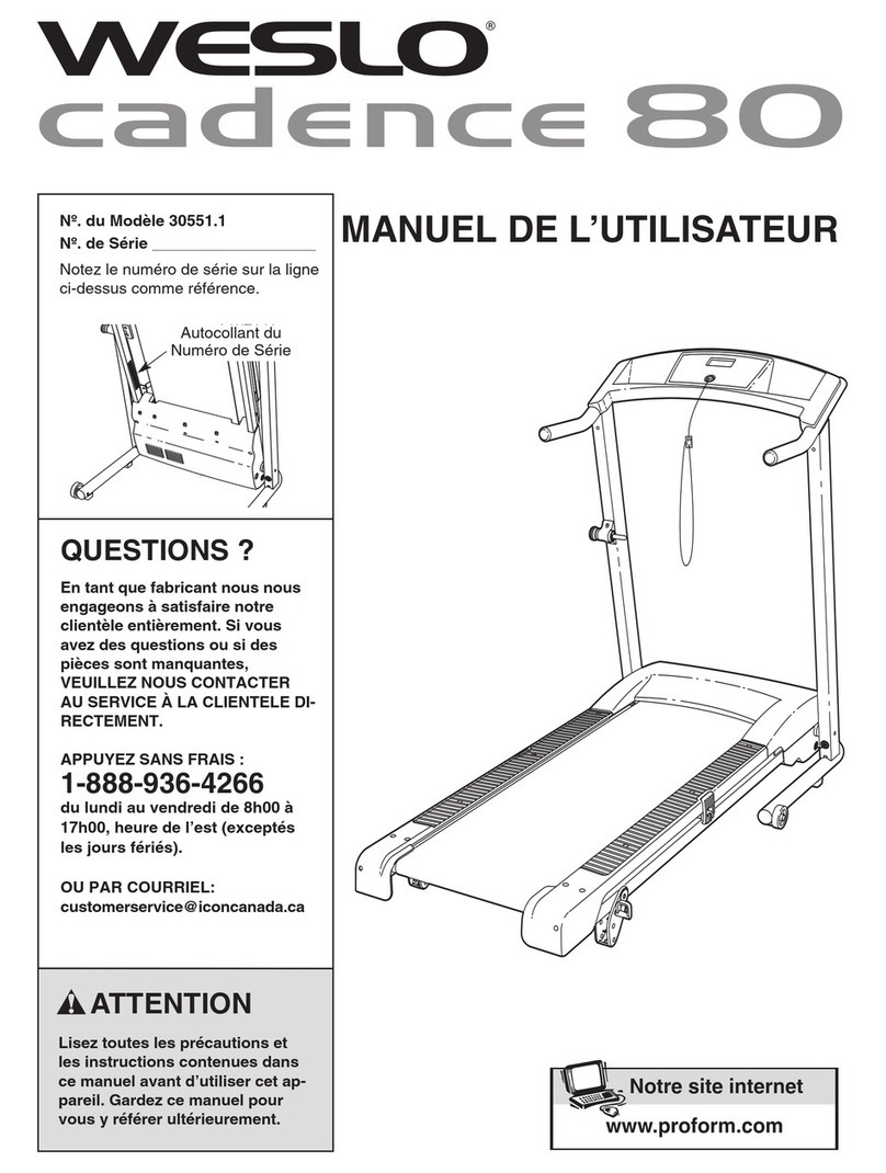 Weslo Cadence 78e Treadmill User manual