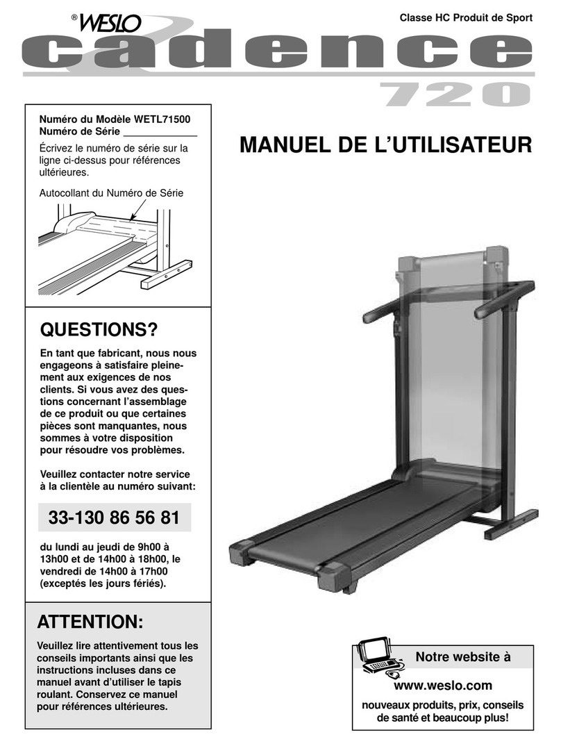 Weslo Cadence 720 User manual