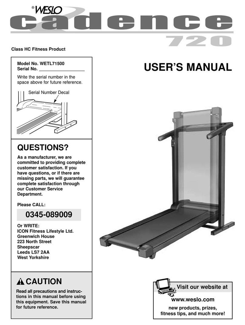Weslo Cadence 720 User manual