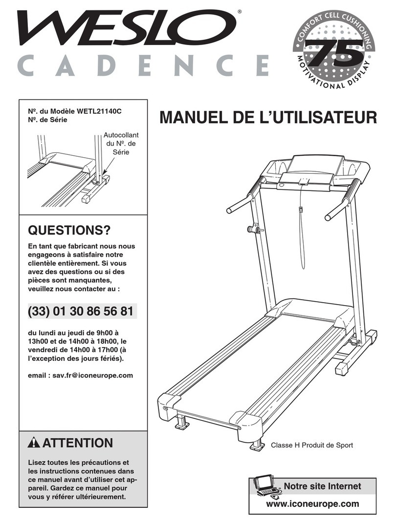 Weslo Cadence 75 Treadmill User manual