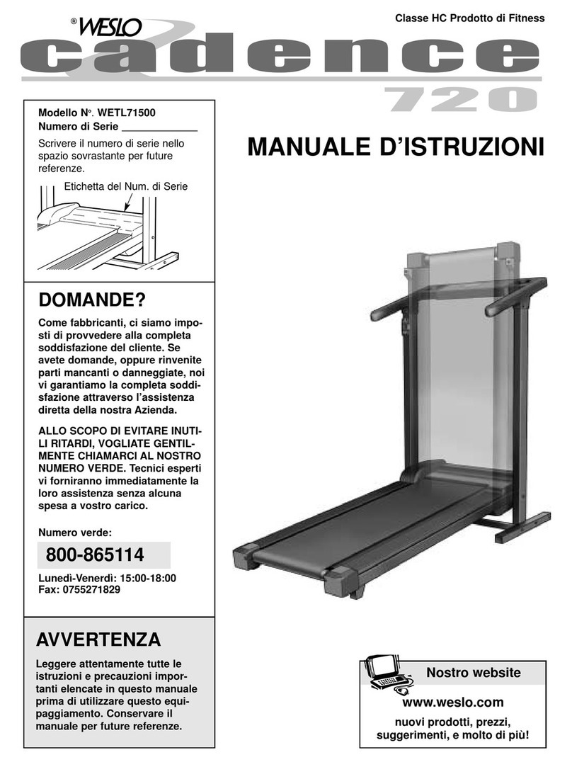 Weslo Cadence 720 Operating and maintenance manual