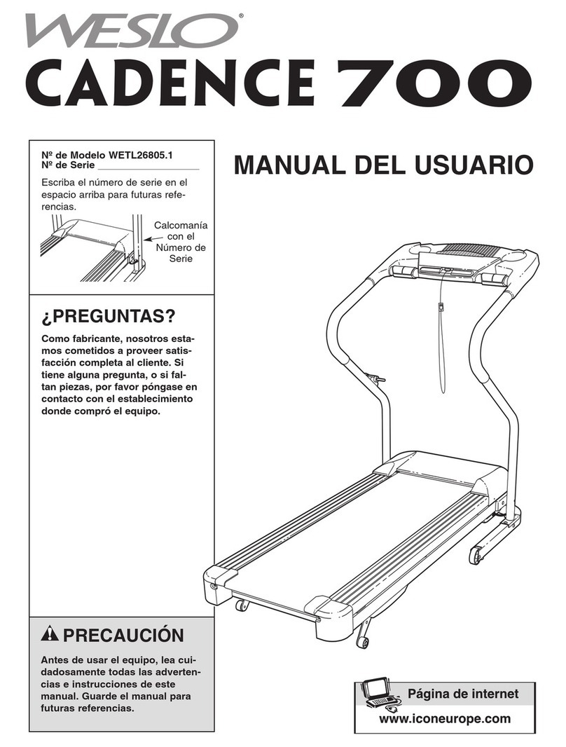 Weslo Cadence 700 Treadmill User guide