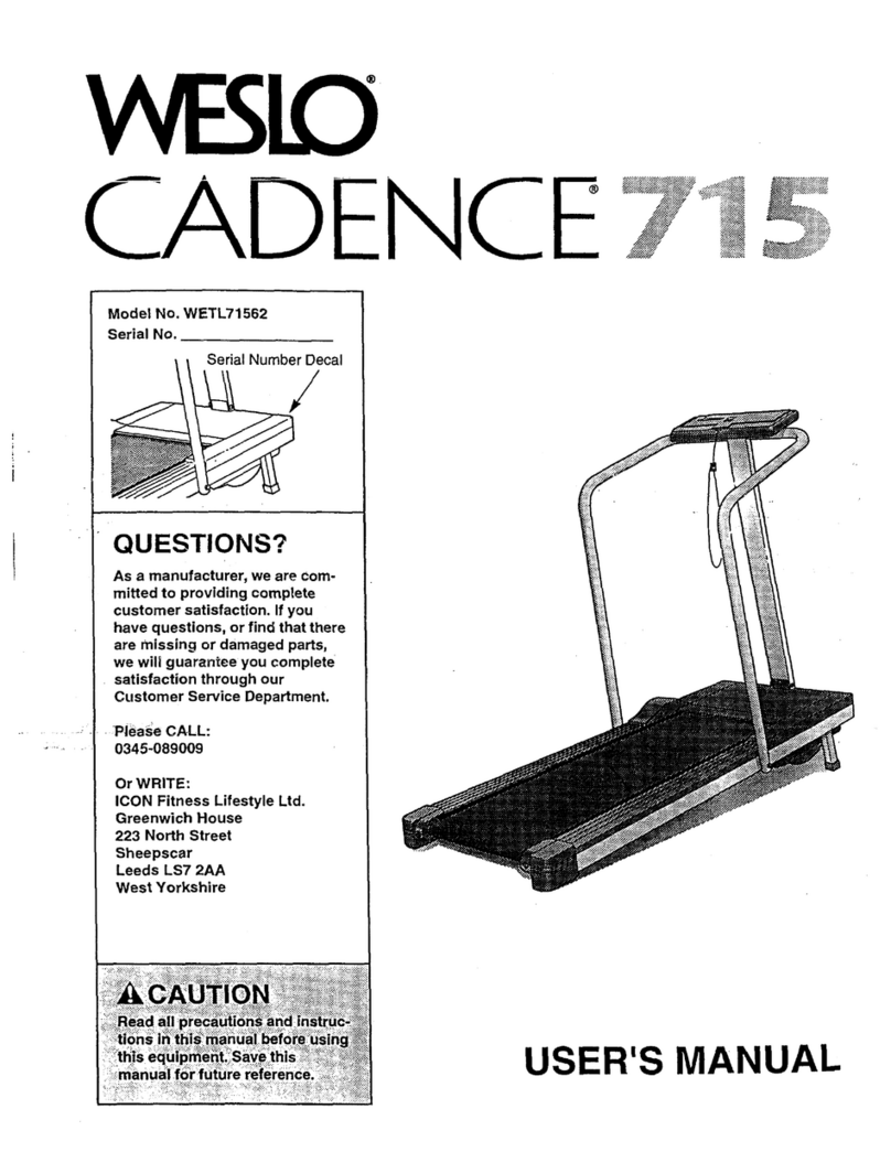Weslo Cadence 715 Treadmill manual