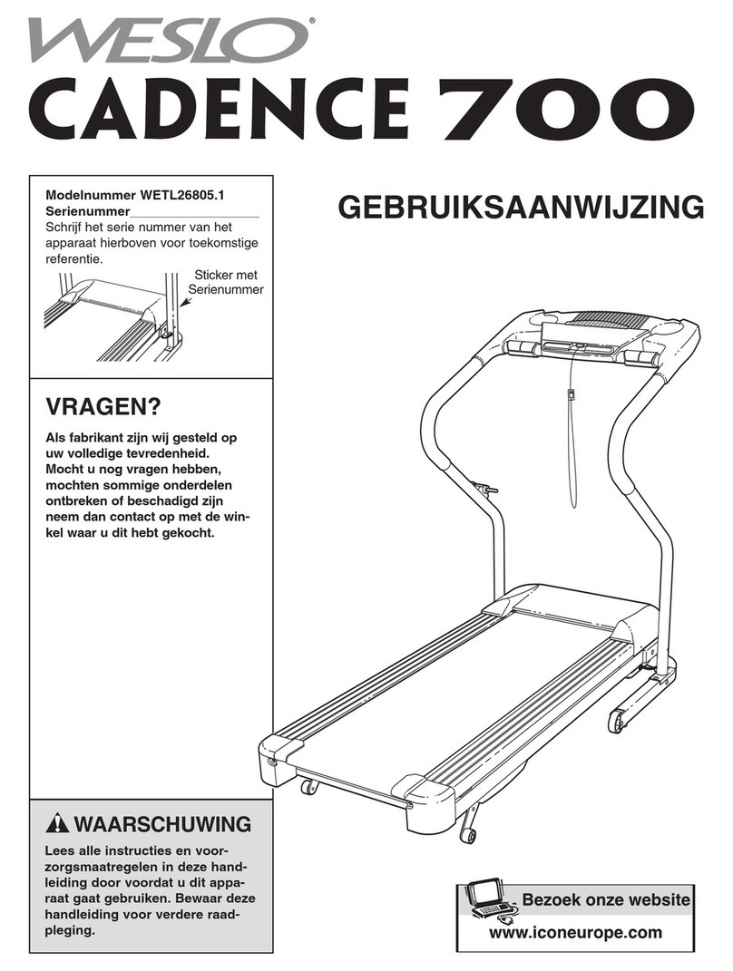 Weslo Cadence 700 Treadmill System manual