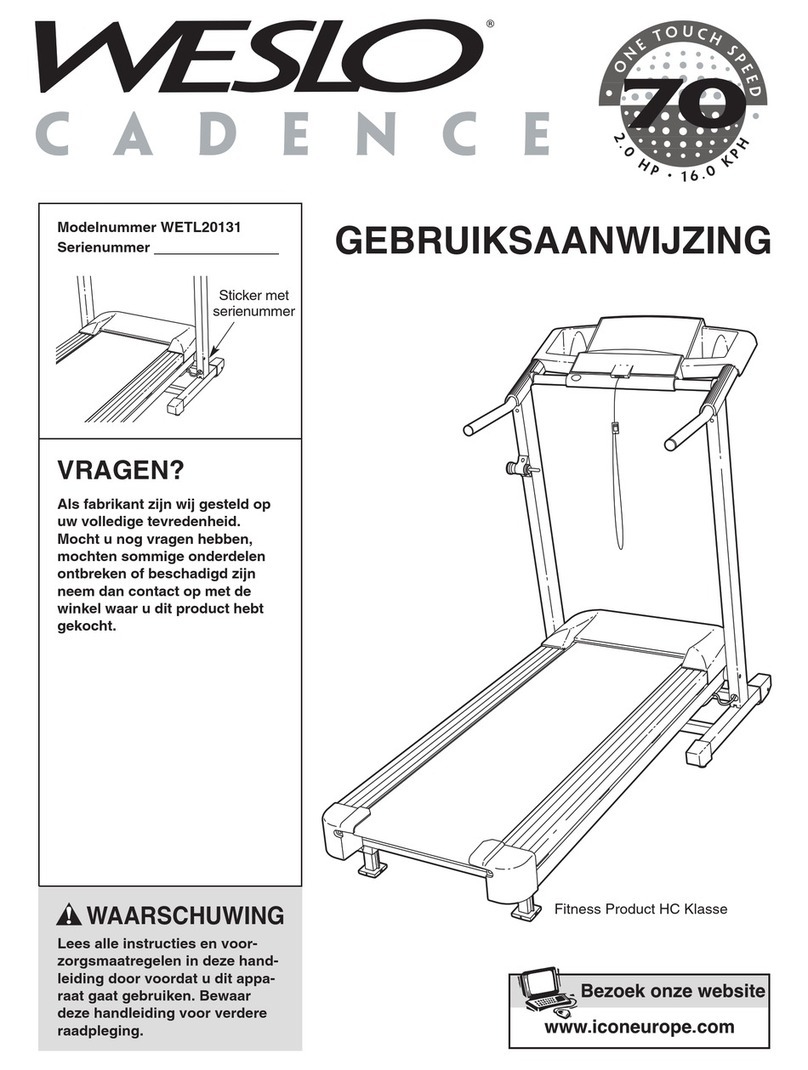 Weslo Cadence 70 Treadmill System manual