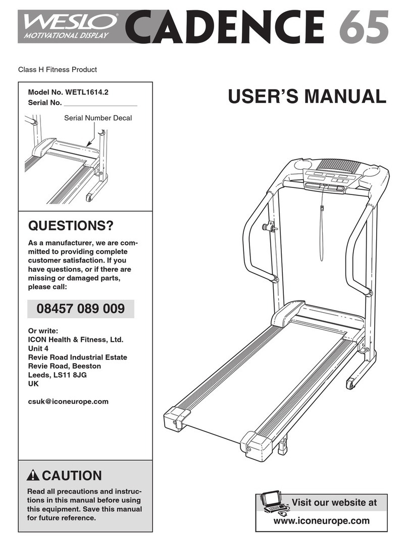 Weslo Cadence 65 user manual