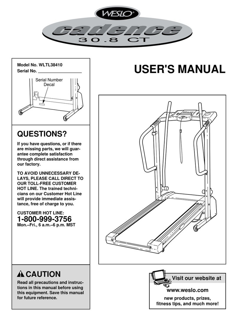 Weslo Cadence 30.8ct User manual