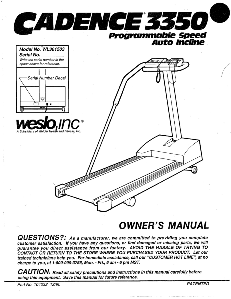 Weslo Cadence 3350 User manual