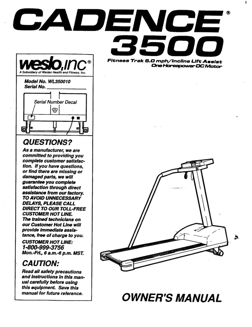 Weslo Cadence 3500 manual
