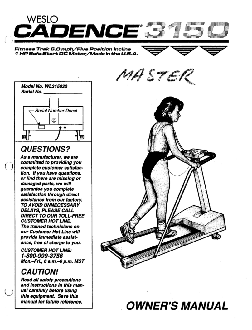 Weslo Cadence 3150 User manual