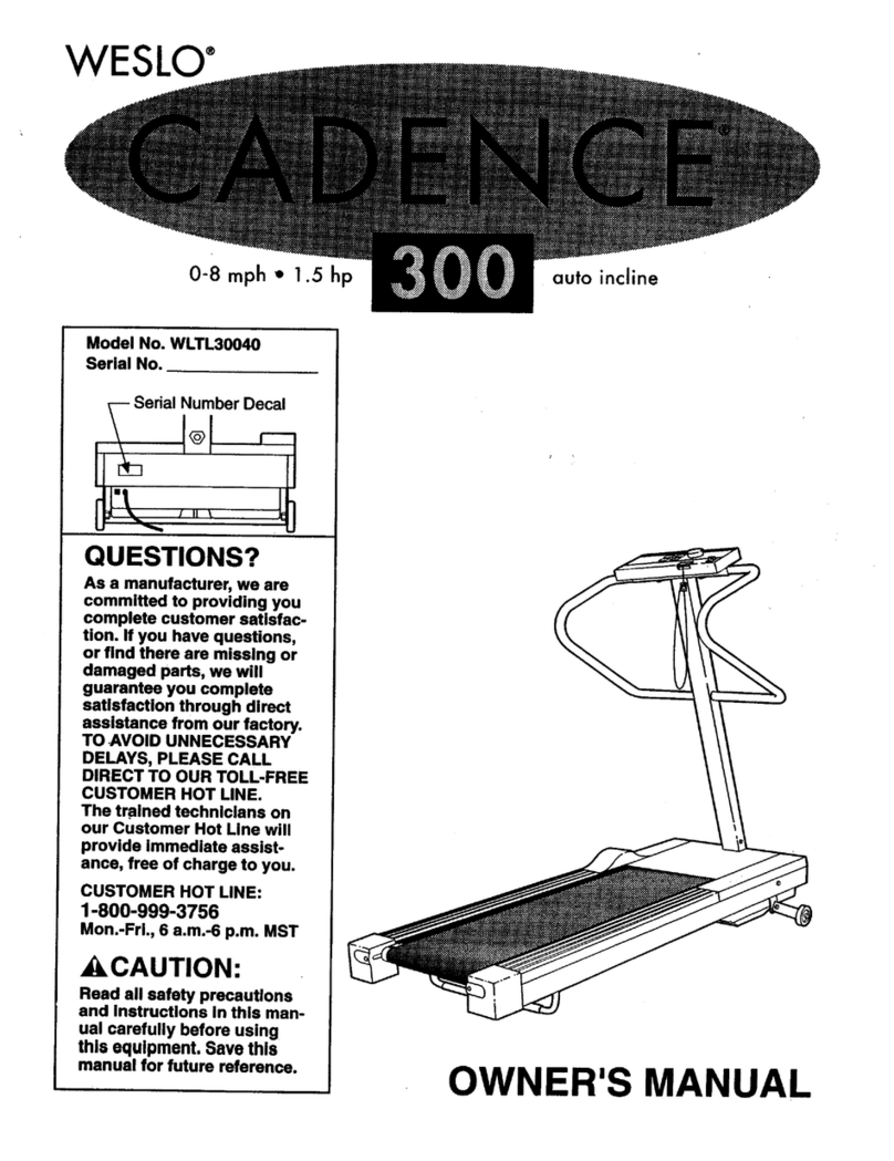 Weslo Cadence 300 User manual