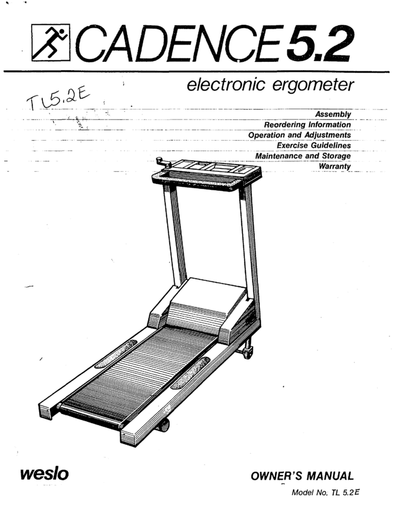 Weslo Cadence 5.2 W/elec Treadmill User manual
