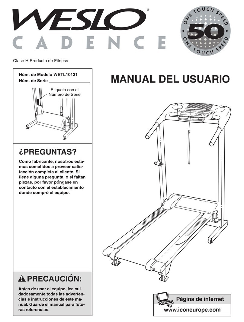 Weslo Cadence 5.0 Treadmill User guide