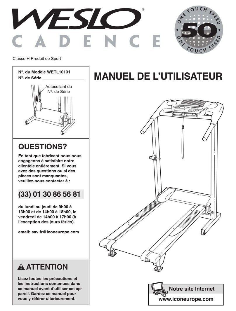 Weslo Cadence 5.0 Treadmill Manuel de l'utilisateur