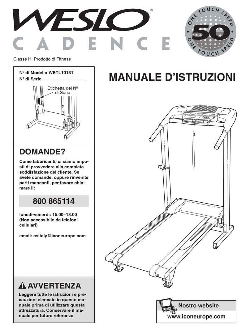 Weslo Cadence 5.0 Treadmill Operating and maintenance manual Weslo Cadence 5.0 Treadmill Operating and maintenance manual