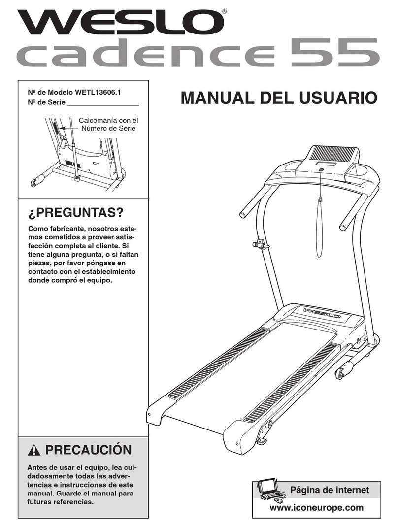 Weslo Cadence 450v Treadmill User guide Weslo Cadence 450v Treadmill User guide