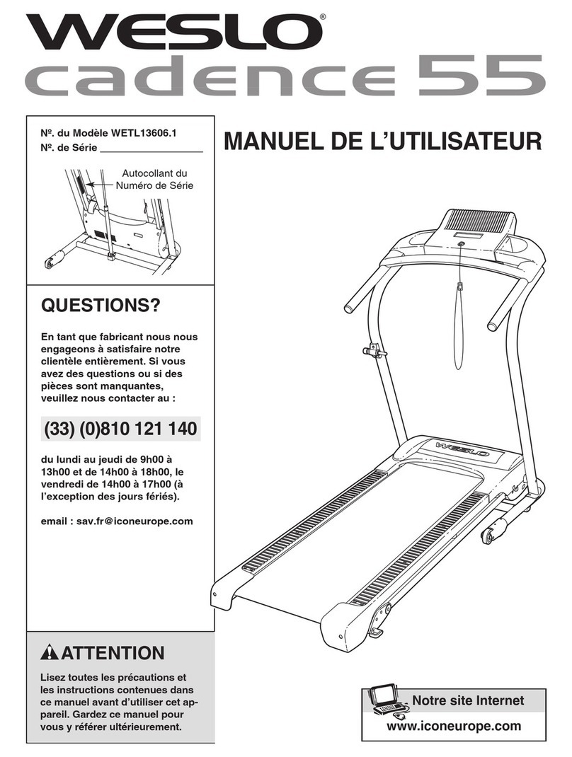 Weslo Cadence 450v Treadmill Manuel de l'utilisateur