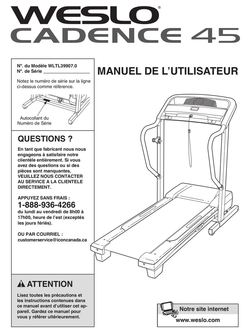 Weslo Cadence 45 Treadmill User manual