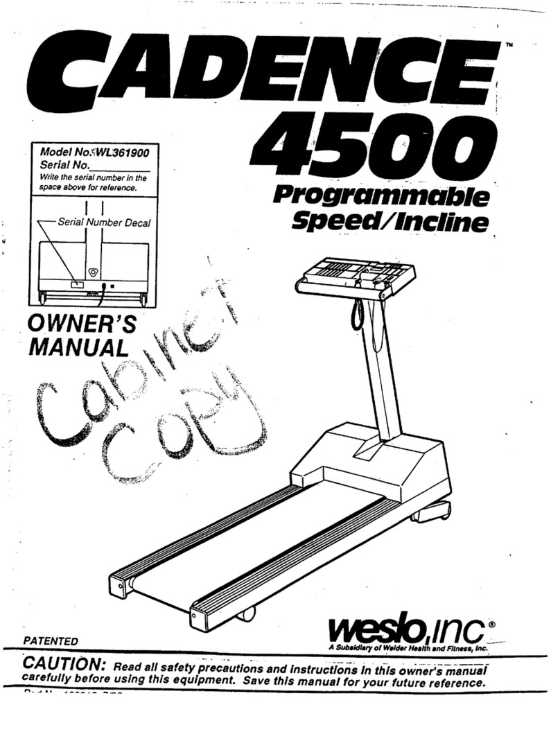 Weslo Cadence 4500 User manual