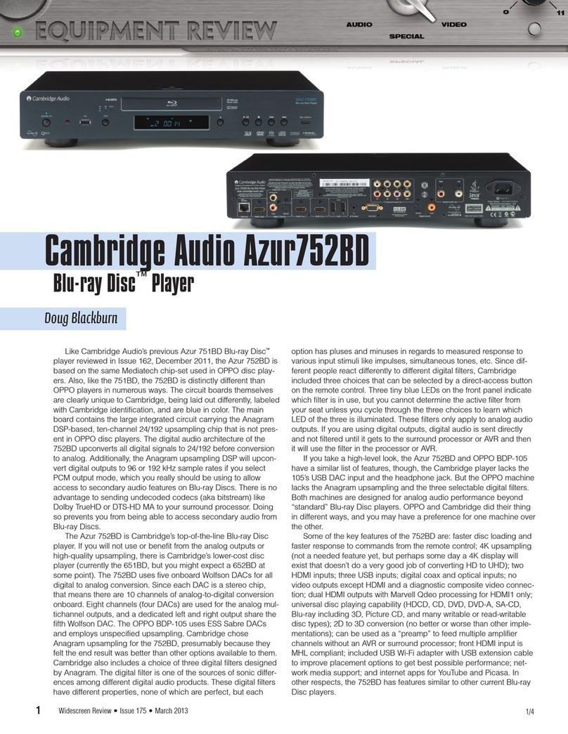 Cambridge Audio Azur752BD specification
