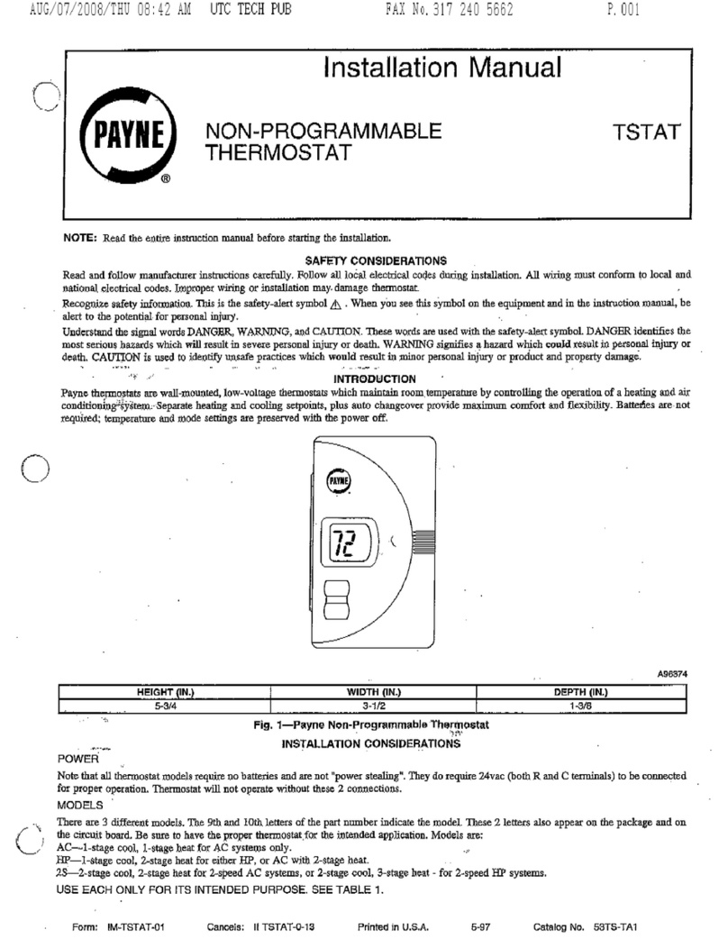 Payne TSTAT User manual