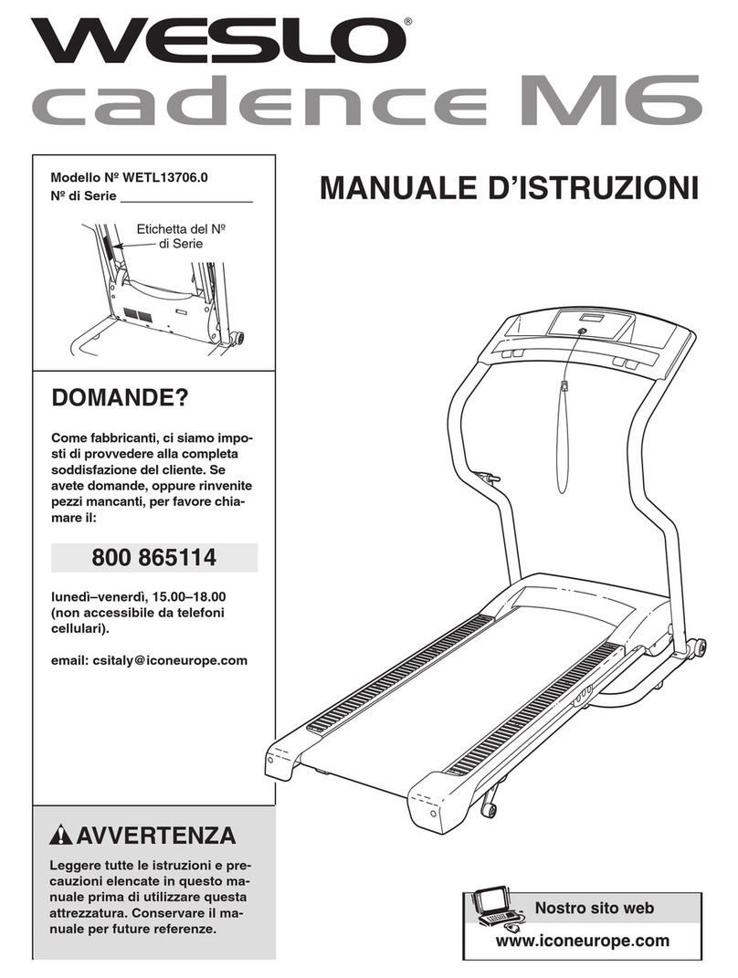 Weslo Cadence M6 Elliptical Operating and maintenance manual