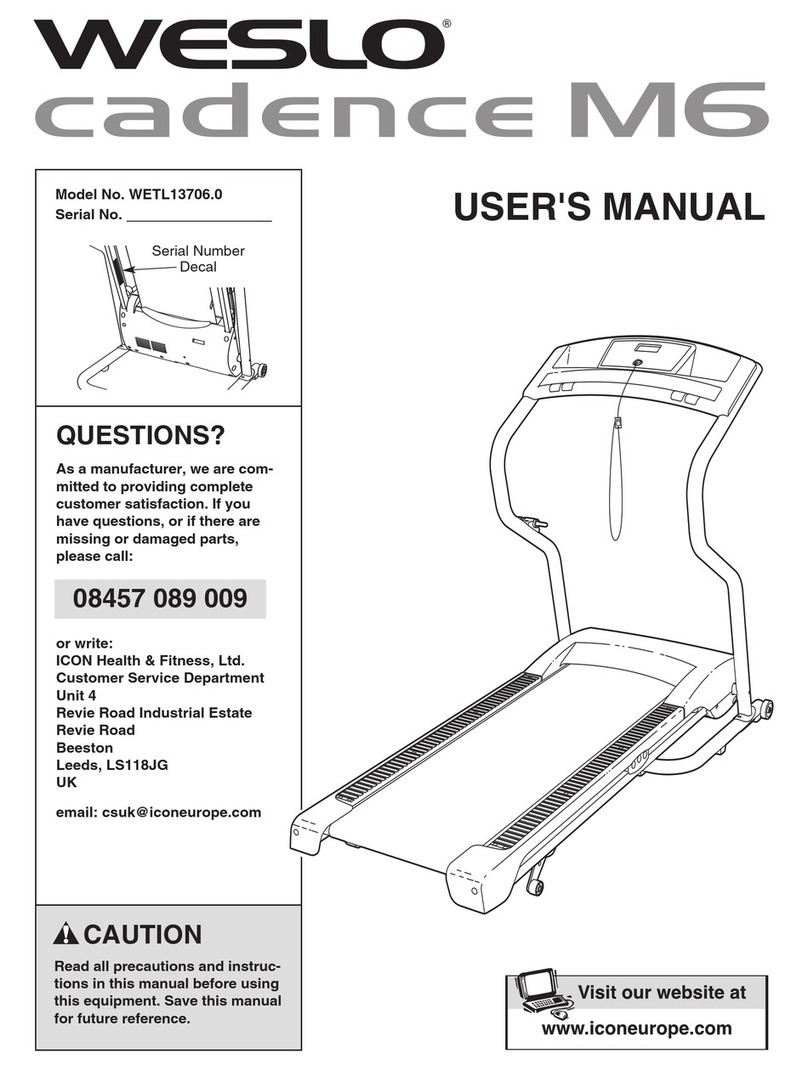 Weslo Cadence M6 Elliptical user manual