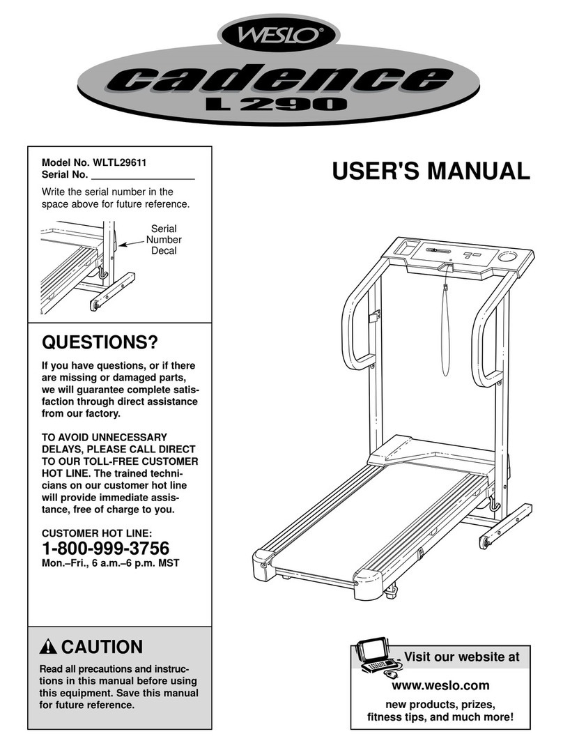 Weslo Cadence L 290 user manual