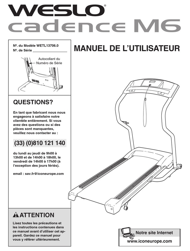 Weslo Cadence M6 Elliptical User manual